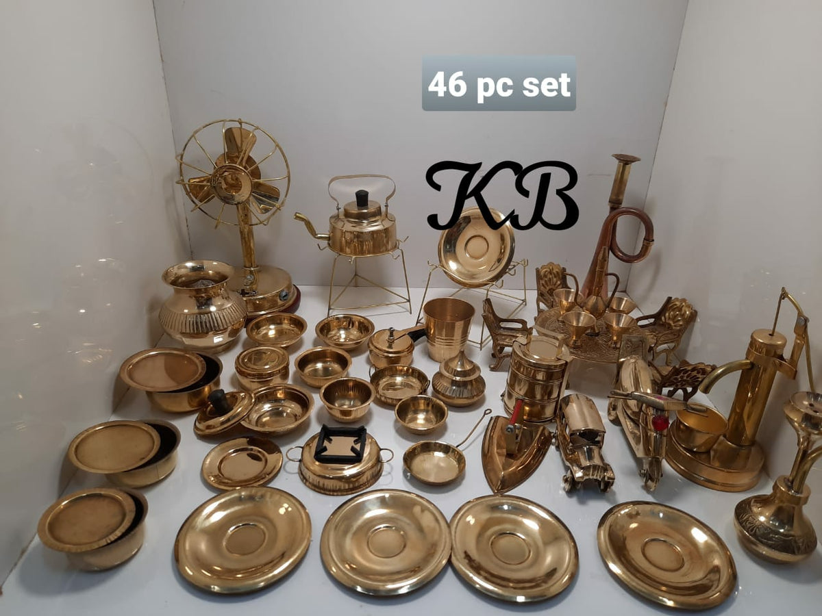 BRASS MINATURE KITCHEN TOY SET FOR KIDS-GANNUTS001