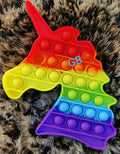 SET OF 2 , UNICORN AND ROBOT PUSH POP IT UP BUUBLE FIDGET RAINBOW TOYS FOR KIDS-SKDTK001
