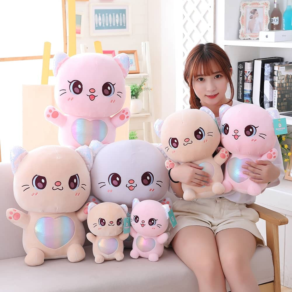 IMPORTED CUTE PLUSH CAT TOY WITH SHINING HEART-ANKICT001