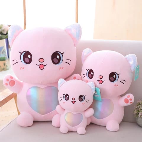 IMPORTED CUTE PLUSH CAT TOY WITH SHINING HEART-ANKICT001