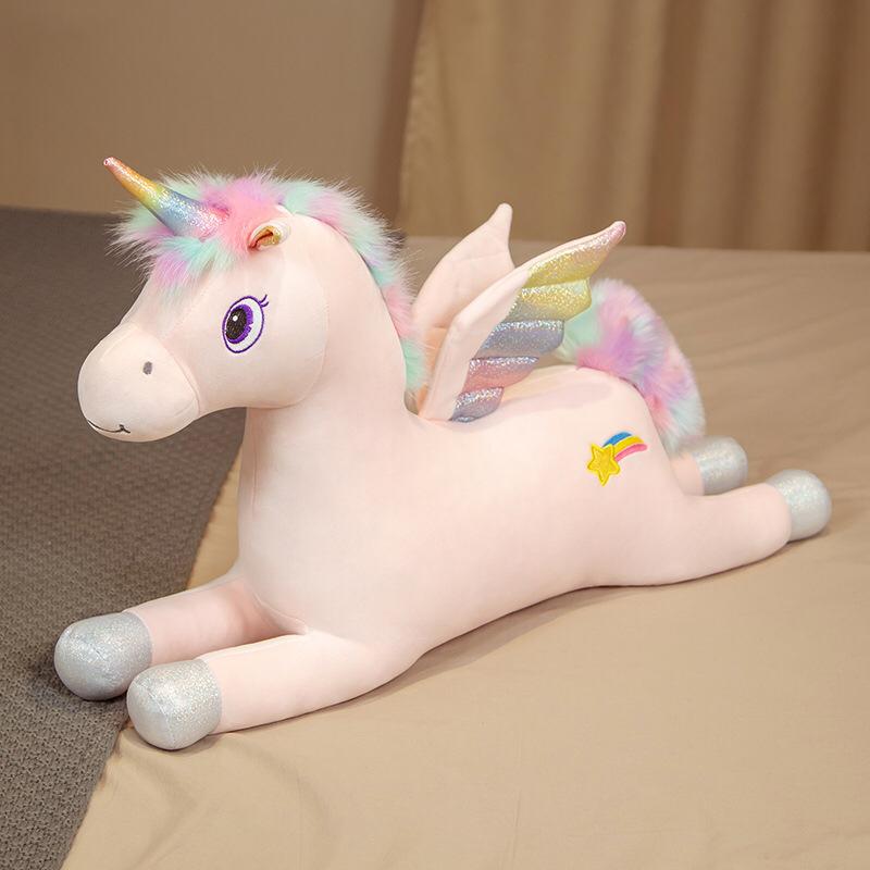 Fantastic Glow Rainbow Wings Unicorn Plush Toy Giant Unicorn Toy Stuffed Animal Doll-SKD001FH