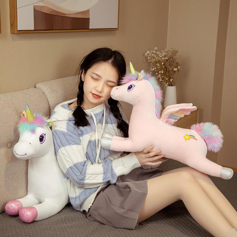 Fantastic Glow Rainbow Wings Unicorn Plush Toy Giant Unicorn Toy Stuffed Animal Doll-SKD001FH