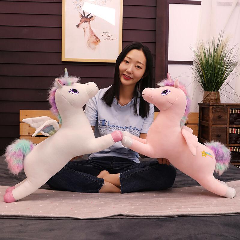 Fantastic Glow Rainbow Wings Unicorn Plush Toy Giant Unicorn Toy Stuffed Animal Doll-SKD001FH