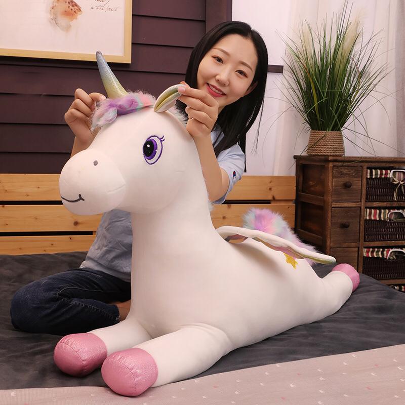 Fantastic Glow Rainbow Wings Unicorn Plush Toy Giant Unicorn Toy Stuffed Animal Doll-SKD001FH