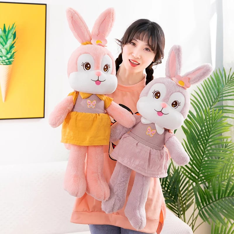 CUTE RABBIT  WITH FROCK  PLUSH SOFT TOY FOR KIDS-OKG001R
