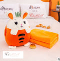 Cute Carrot  Design Crimson Toy Cum Blanket For Kids-GIRI001TKC